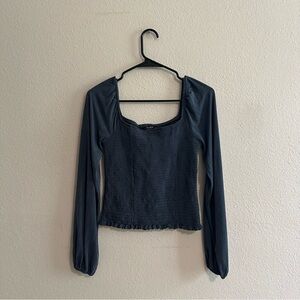 Lucky Brand Long Sleeve Smocked Top